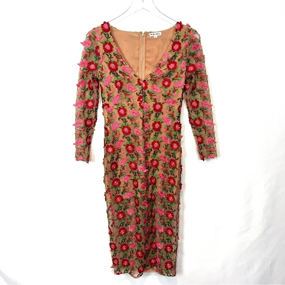 For Love and Lemons floral Embroidery Midi Dress S - Picture 3 of 10